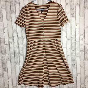 Justify Striped Dress Buttons short sleeve fall